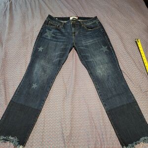 CAbi Star Patterned Jeans Slim Boyfriend Size 8